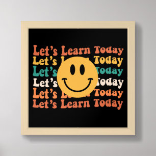 Vintage Wavy Let's Learn Today Framed Art