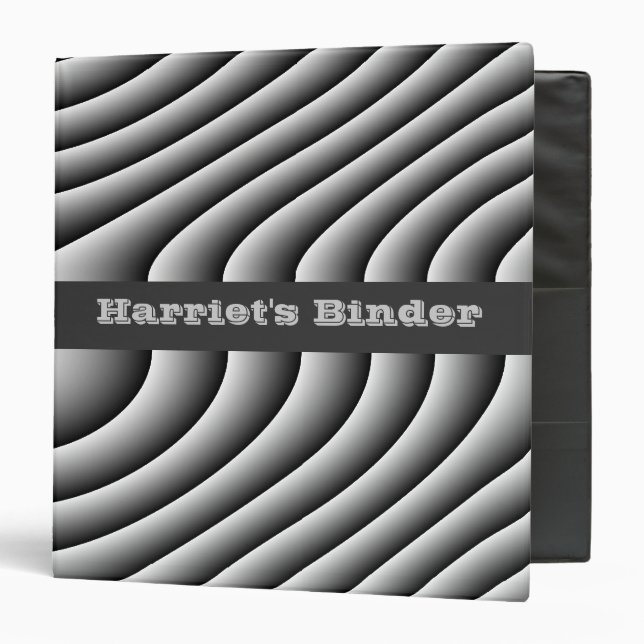 Vintage Wavy Lines Custom Binder (Front/Inside)