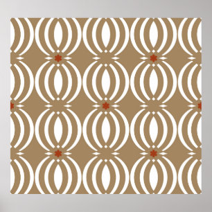 Vintage Wavy Lines Geometric Design Poster