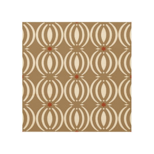 Vintage Wavy Lines Geometric Design Wood Wall Art