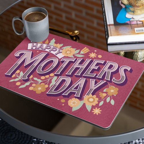 Vintage Wavy Typography Mothers Day Gift Red Placemat