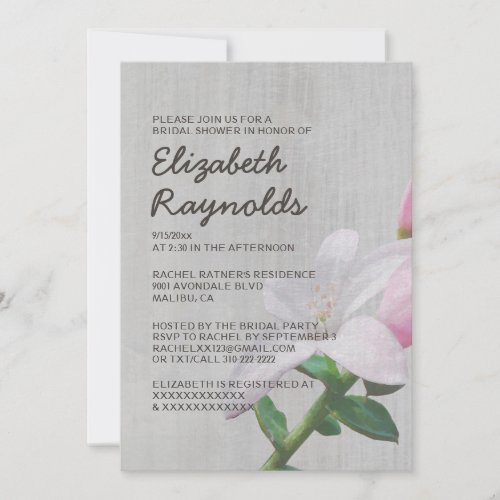 Vintage Waxflower Bridal Shower Invitations