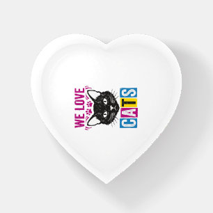 Vintage We Love Cats Cat Face Graphic T-Shirt Desi Paperweight