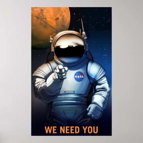 Vintage We Need You Mars Recruitment Poster