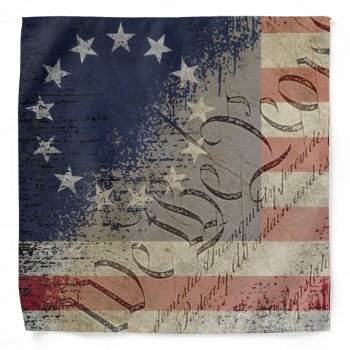 Vintage We The People Betsy Ross Flag Bandana by KDRDZINES at Zazzle