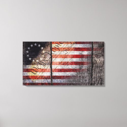 Vintage We The People Betsy Ross Flag Canvas Print
