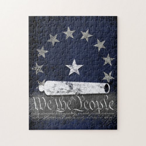 Vintage We The People OG Seal Cannon Flag Jigsaw Puzzle