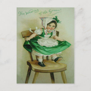 Vintage Wearing Of The Green St Patrick's Greeting Postcard
