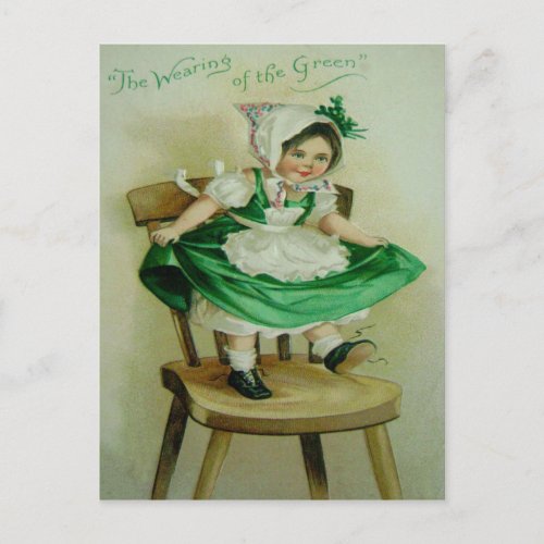 Vintage Wearing Of The Green St Patricks Greeting Postcard
