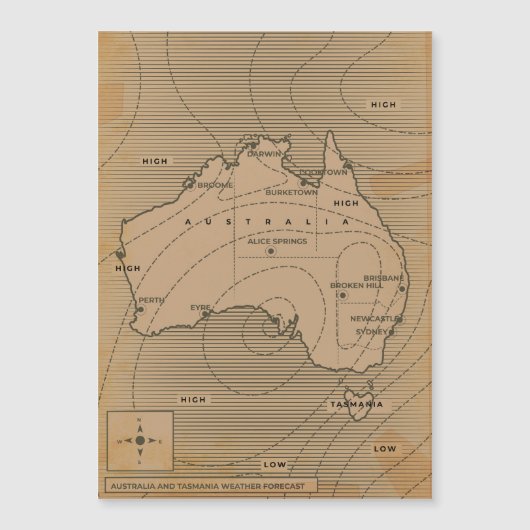 Vintage weather map of Australia (Front)