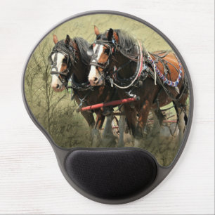 Vintage Weathered Clydesdale Postcard Gel Mouse Pad