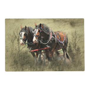 Vintage Weathered Clydesdale Postcard Placemat