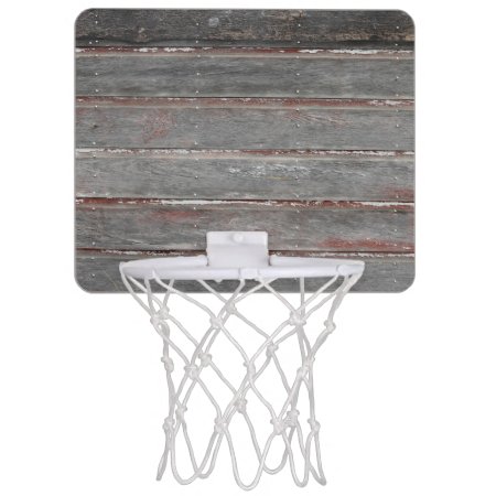Vintage Weathered Faded Paint Wood Wall Mini Basketball Hoop
