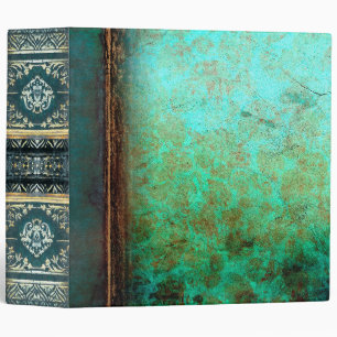 Vintage Weathered Green Antique Book 3 Ring Binder