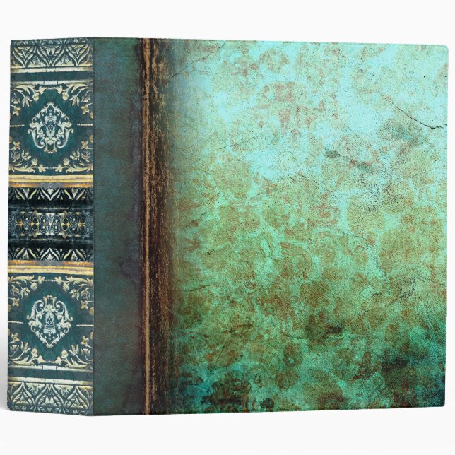 Vintage Weathered Green Antique Book 3 Ring Binder (Front/Spine)