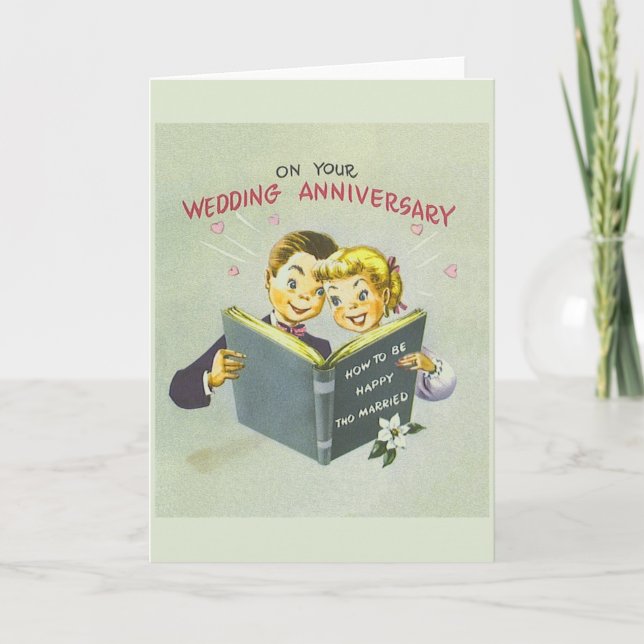Vintage Wedding Anniversary Greeting Card (Front)