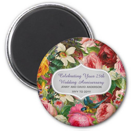 Vintage Wedding Anniversary ROSES _ Commemorative Magnet