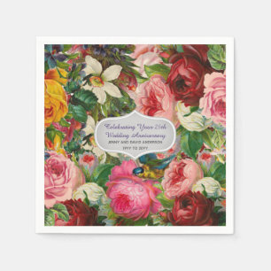 Vintage Wedding Anniversary ROSES - Commemorative Paper Napkins