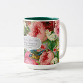 Vintage Wedding Anniversary ROSES - Commemorative Two-Tone Coffee Mug (Front Right)