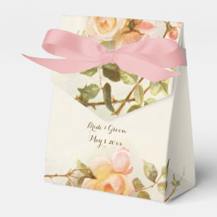 Vintage Wedding Antique Pink Rose Flower Favor Boxes
