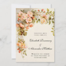 Vintage Wedding, Antique Pink Rose Flowers Floral