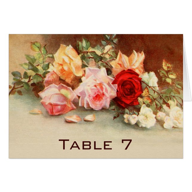 Vintage Wedding, Antique Roses Flowers Still Life (Front Horizontal)