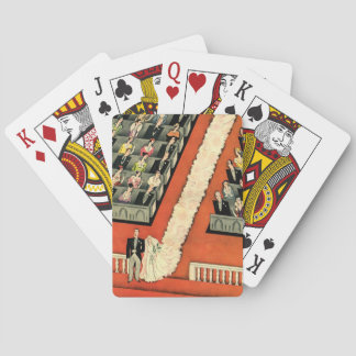 Vintage Wedding, Art Deco Bride and Groom Newlywed Poker Cards