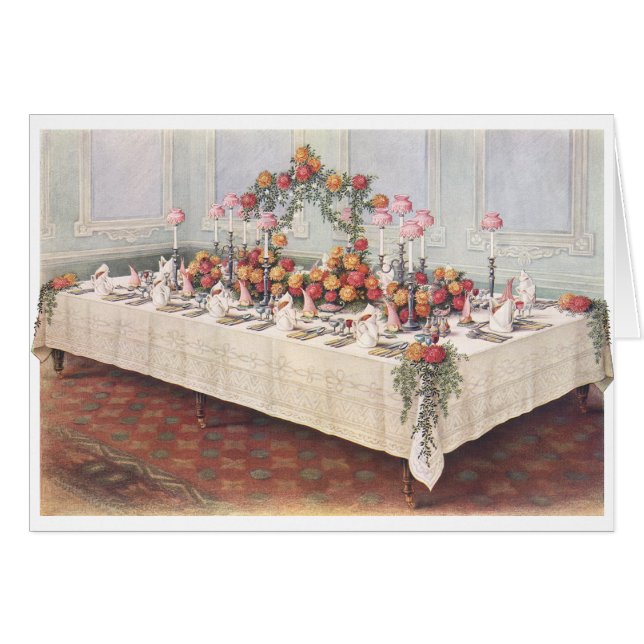 Vintage Wedding Banquet Table Cards (Front Horizontal)