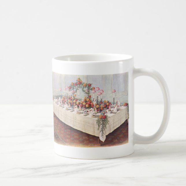 Vintage Wedding Banquet Table Coffee Mug (Right)