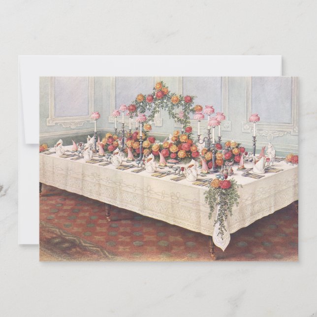 Vintage Wedding Banquet Table Invitation (Front)