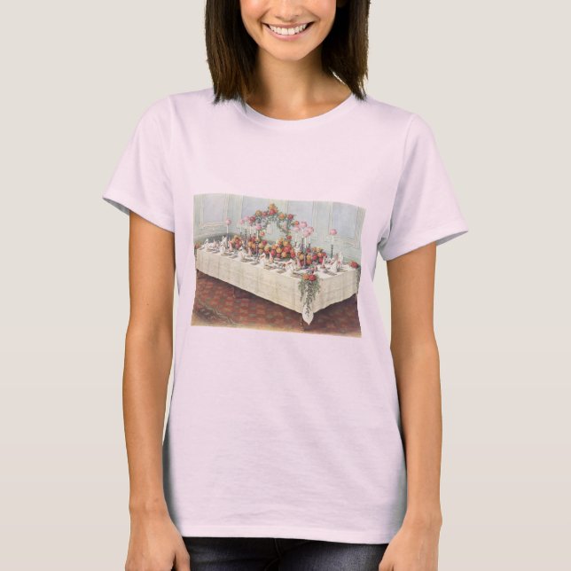 Vintage Wedding Banquet Table T-Shirt (Front)
