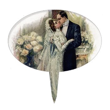Vintage Wedding Bells Bride And Groom Cake Topper by stargiftshop at Zazzle