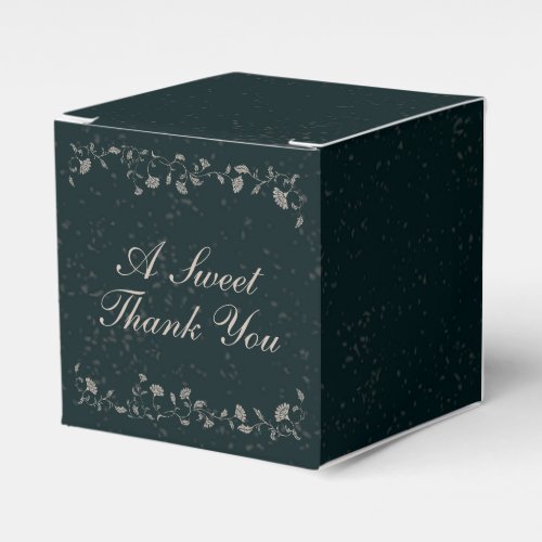 Vintage Wedding Black Tan Elegant Floral Thank You Favor Boxes
