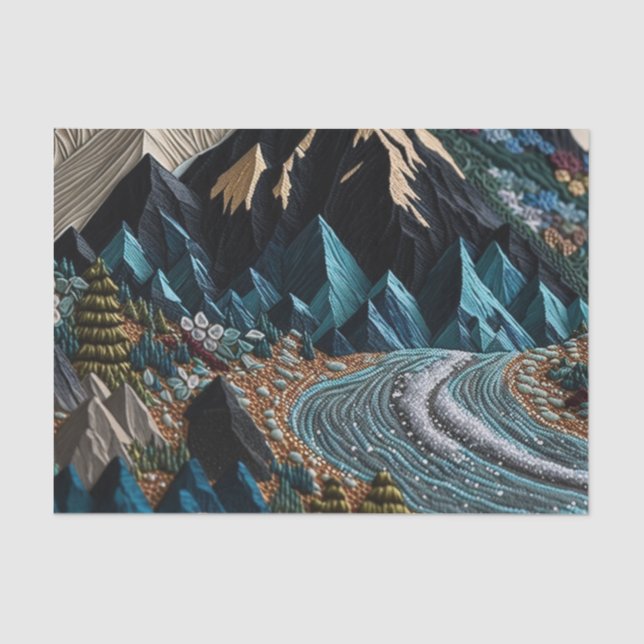 Vintage Wedding Boho Mountains Wrapping Paper (Front)