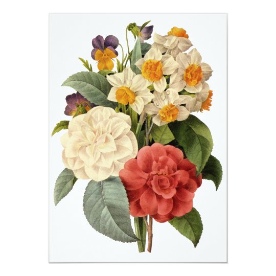 Vintage Wedding Bouquet, Blooming Flowers Card