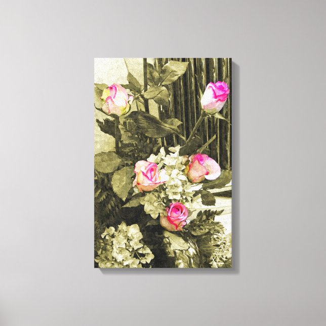 Vintage Wedding Bouquet Canvas Print (Front)