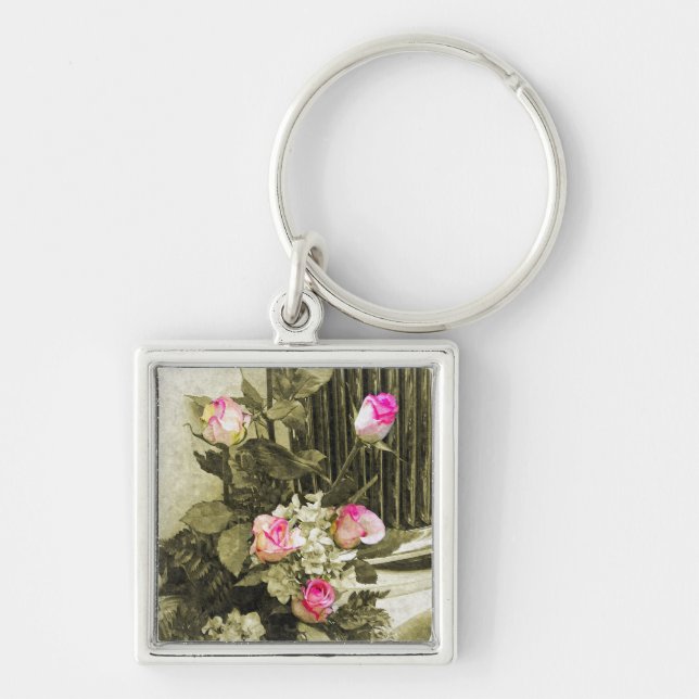 Vintage Wedding Bouquet Keychain (Front)
