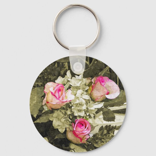 Vintage Wedding Bouquet Keychain (Front)