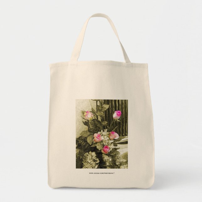 Vintage Wedding Bouquet Tote Bag (Front)