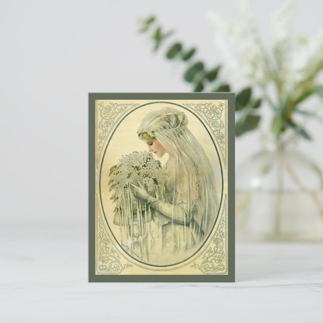 Vintage Wedding Bridal Portrait Invitation (Standing Front)