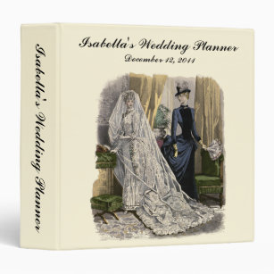 Vintage Wedding Bridal Portrait, Victorian Bride 3 Ring Binder