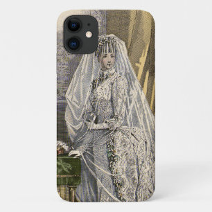 Vintage Wedding Bridal Portrait, Victorian Bride iPhone 11 Case