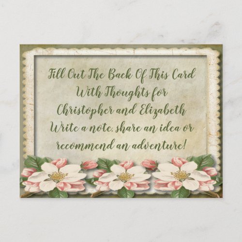 Vintage Wedding Bridal Shower Advice Well WIshes Invitation Postcard