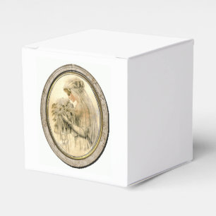 Vintage Wedding Bridal Shower Bride White Favor Boxes