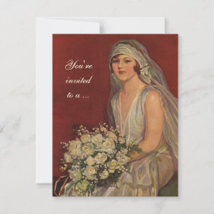 Vintage Wedding Bride, Bridal Shower Party Invitation