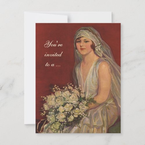 Vintage Victorian Bride Portrait, Bridal Shower Invitation