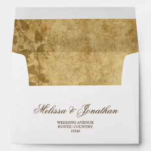 Vintage wedding Bride Groom Custom text Envelope