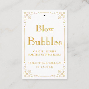 Vintage Wedding Bubble Wand Tag Custom Color