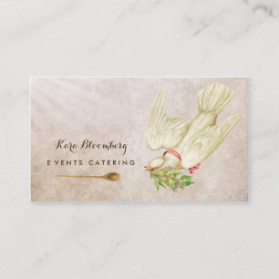 Vintage Wedding Caterer Identity Business Card