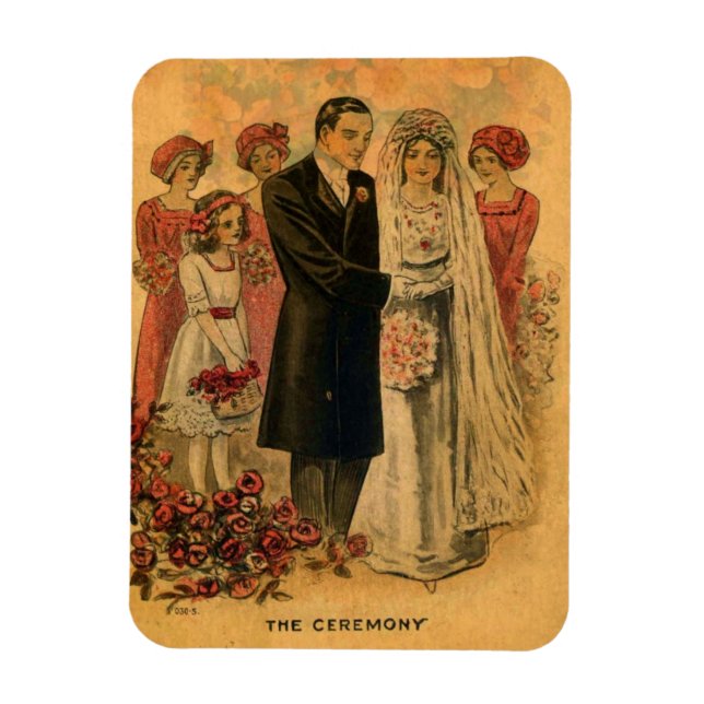 Vintage Wedding Ceremony Magnet (Vertical)